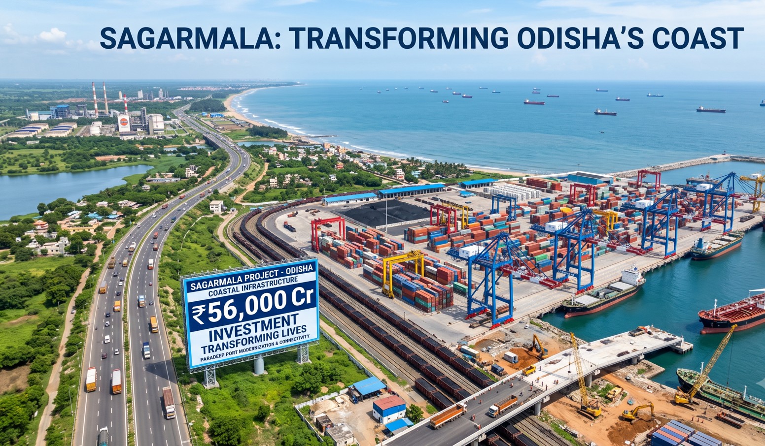 Odisha's Maritime Infrastructure Gets Major Boost with ₹56,350-Crore Sagarmala Projects